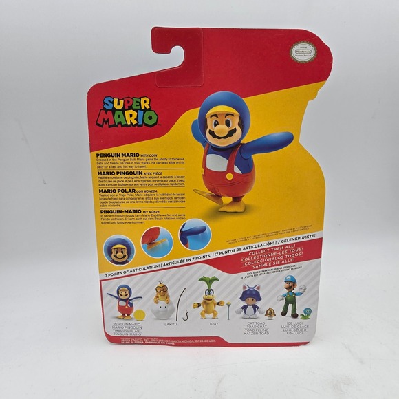 Super Mario Penguin Mario with Coin Action Figure Jakks Pacific Collectible Toy - Picture 2 of 2